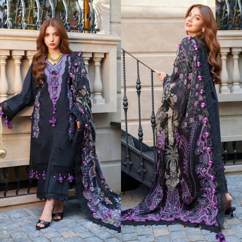 JADE-3PCS LAWN EMBROIDERED SHIRT WITH DOBBY DUPATTA AND TROUSER