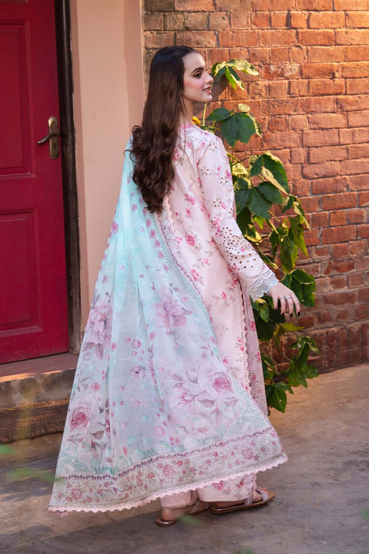 Baroque | Unstitched LAWN 3pcs Heavy Embroidered Suit With Chiffon Dupatta & Patches Eid
