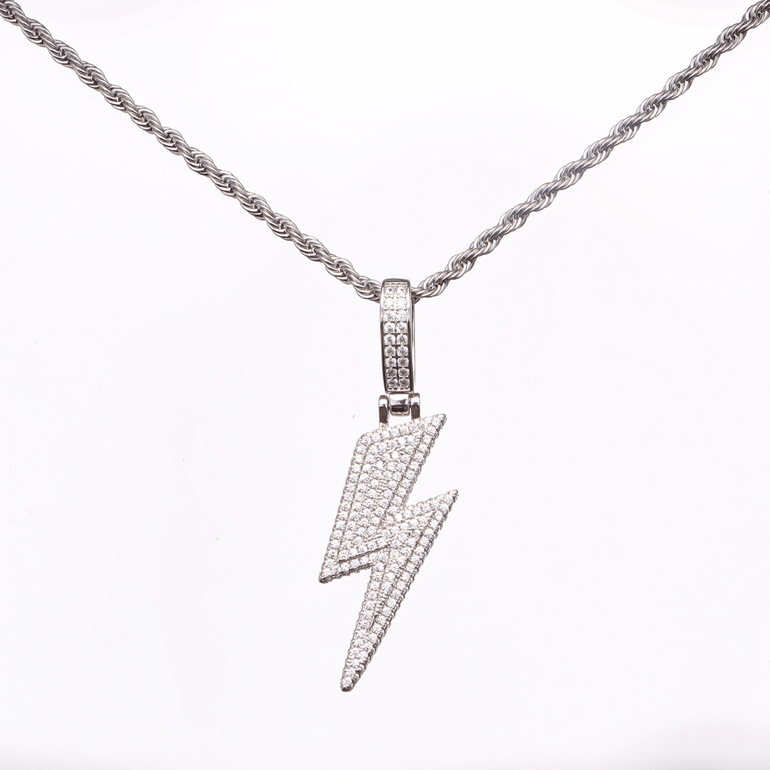 Iced Cuban Bracelet and Iced lightning pendent