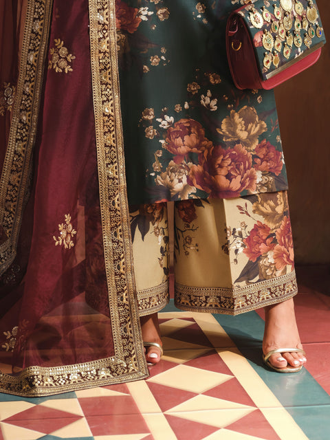 Cross Stitch| Unstitched LAWN 3pcs Heavy Embroidered Suit With Chiffon Dupatta & Patches Eid