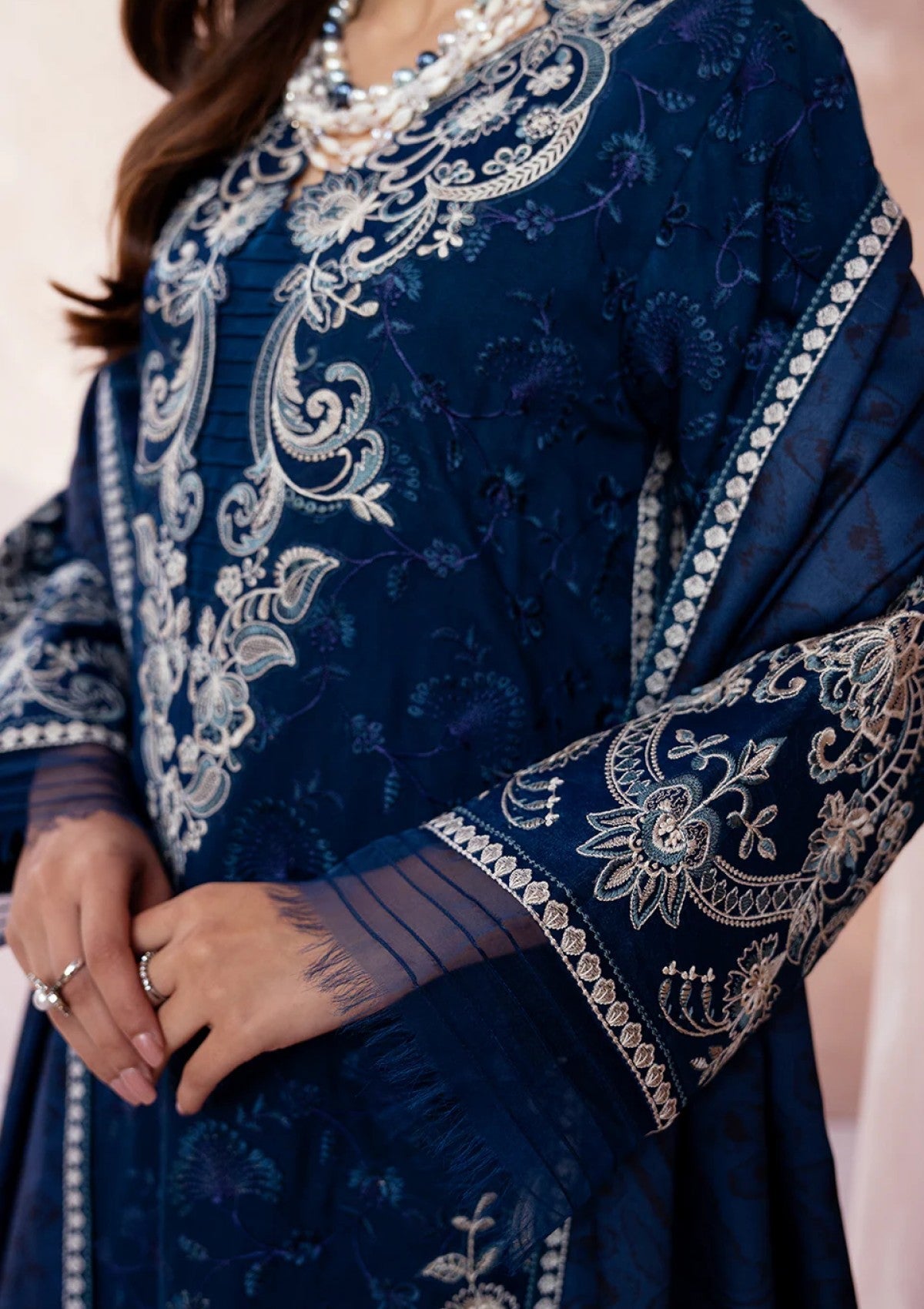 Zarqash | Unstitched LAWN 3pcs Heavy Embroidered With Chiffon Dupatta Eid Collection