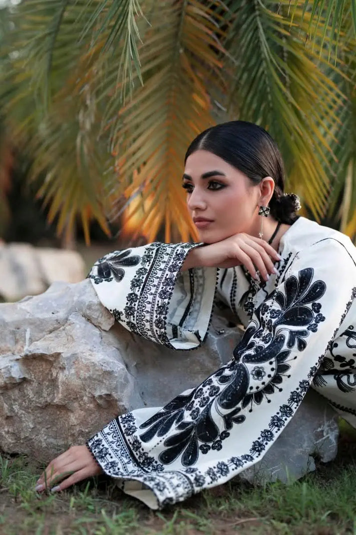 Zara ShahJahan | Unstitched LAWN 3pcs Heavy Embroidered With Chiffon Dupatta Eid Collection