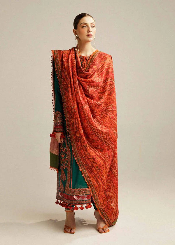 Hussain Rehar 3PCS Fully Embroidered PREMIUM LAWN Fabric