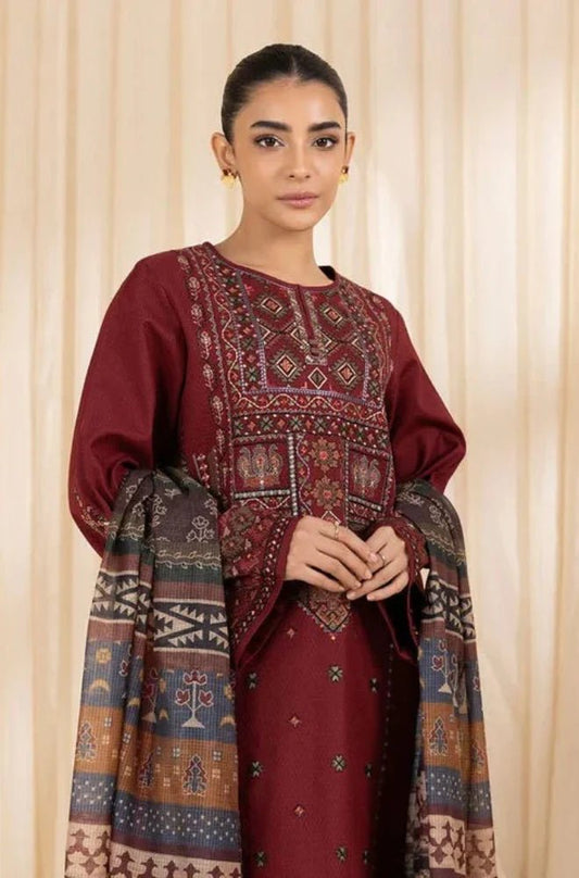 SAPPHIRE | Unstitched LAWN 3pcs Heavy Embroidered Suit With Chiffon Dupatta