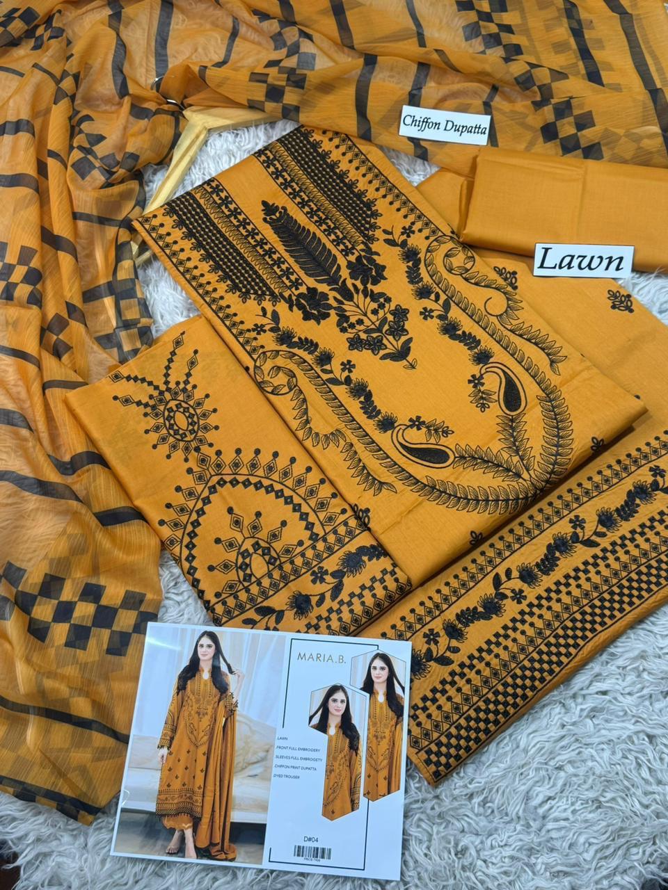 Libaas | Unstitched Lawn Suit 3pcs With Lawn Dupatta & Patches Eid Collection