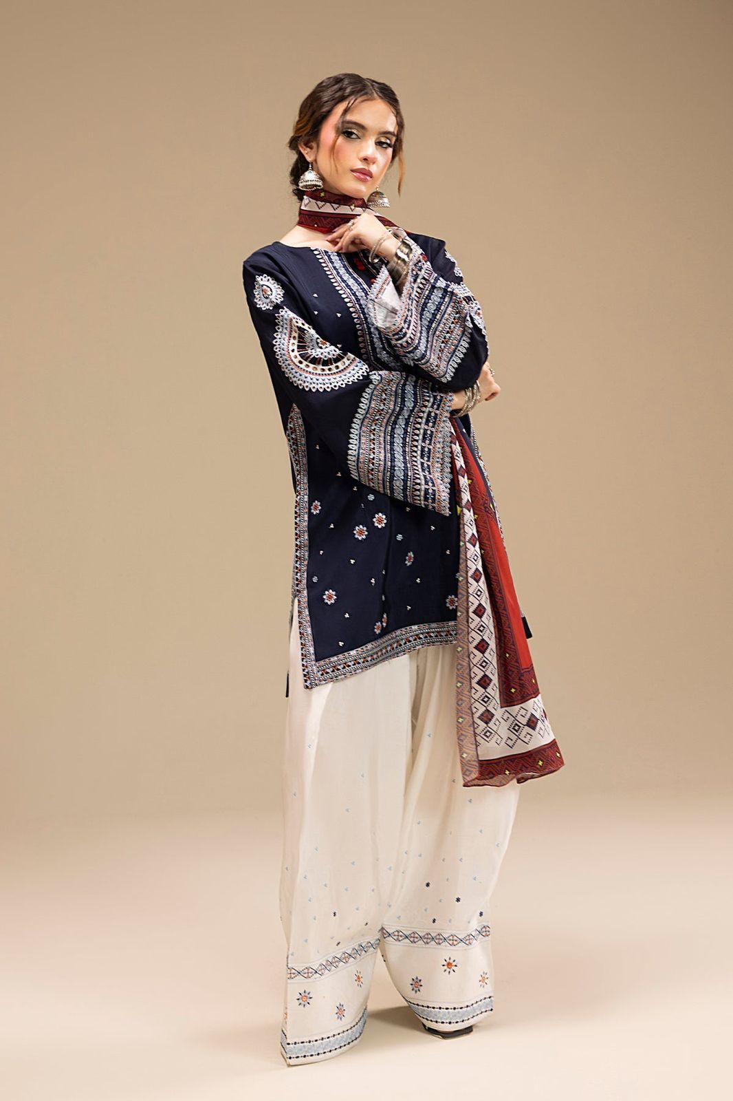 Jazmine - 3PC (Unstitched) Heavy Embroidered Lawn Suit.