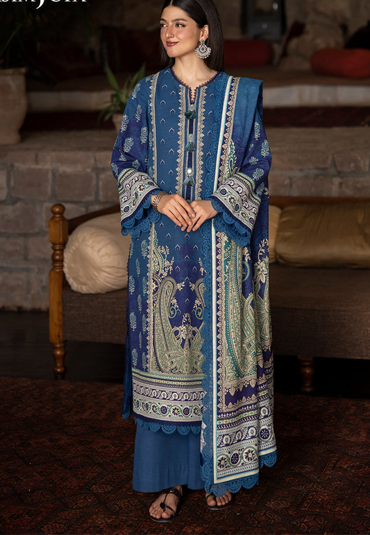 BAROQUE 3 PIECE LINEN DIGITAL PRINTED SUIT