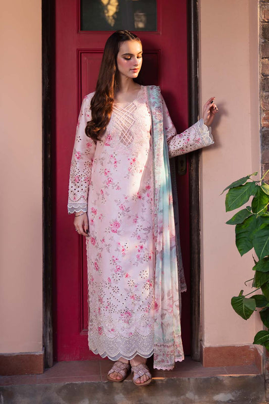Baroque | Unstitched LAWN 3pcs Heavy Embroidered Suit With Chiffon Dupatta & Patches Eid