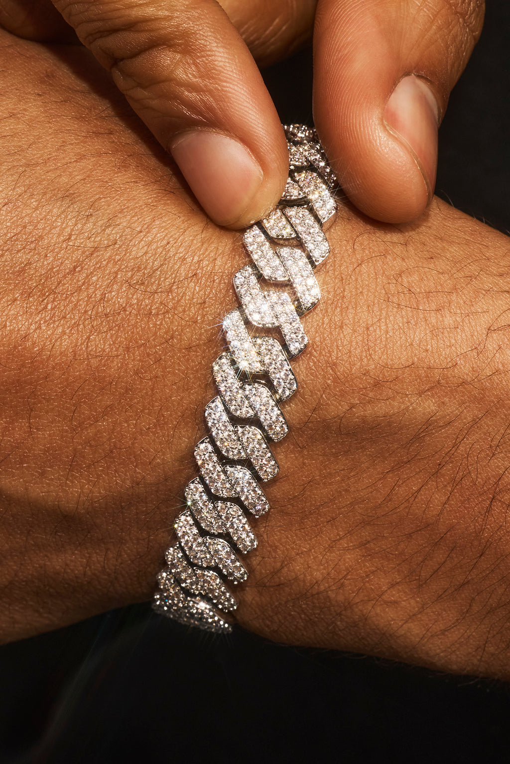 Iced Cuban Bracelet and Iced lightning pendent