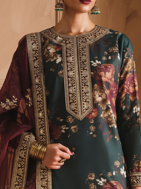 Cross Stitch| Unstitched LAWN 3pcs Heavy Embroidered Suit With Chiffon Dupatta & Patches Eid
