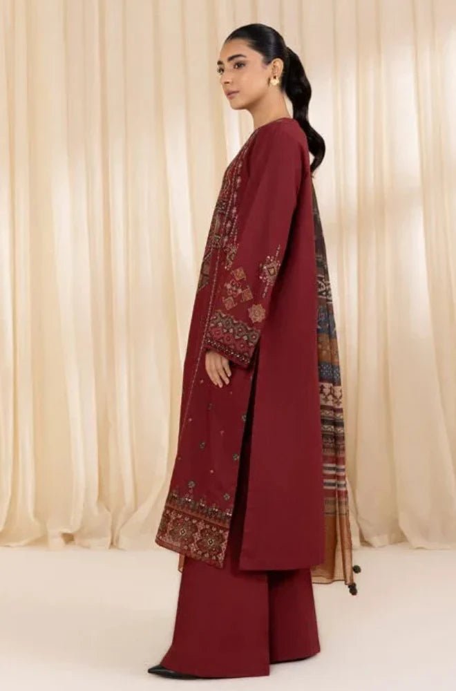 SAPPHIRE | Unstitched LAWN 3pcs Heavy Embroidered Suit With Chiffon Dupatta