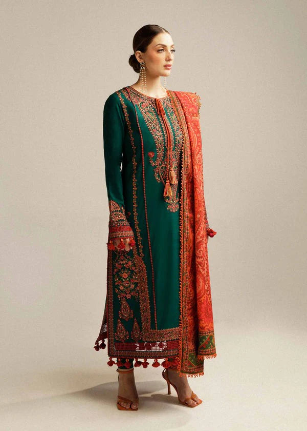 Hussain Rehar 3PCS Fully Embroidered PREMIUM LAWN Fabric