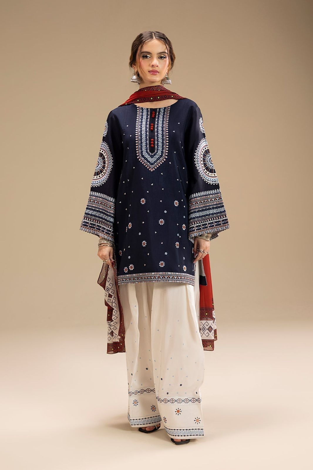 Jazmine - 3PC (Unstitched) Heavy Embroidered Lawn Suit.