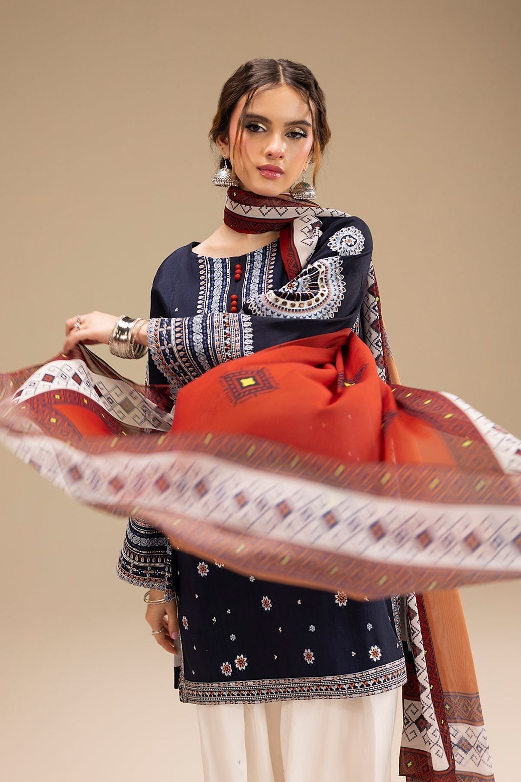 Jazmine - 3PC (Unstitched) Heavy Embroidered Lawn Suit.