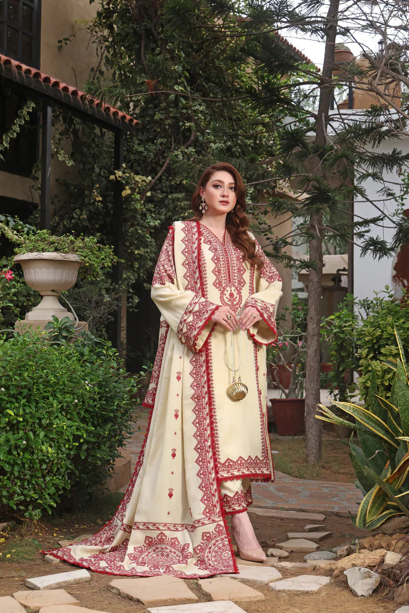 Aneela's| Unstitched Lawn Suit 3pcs With Lawn Dupatta & Patches Eid Collection