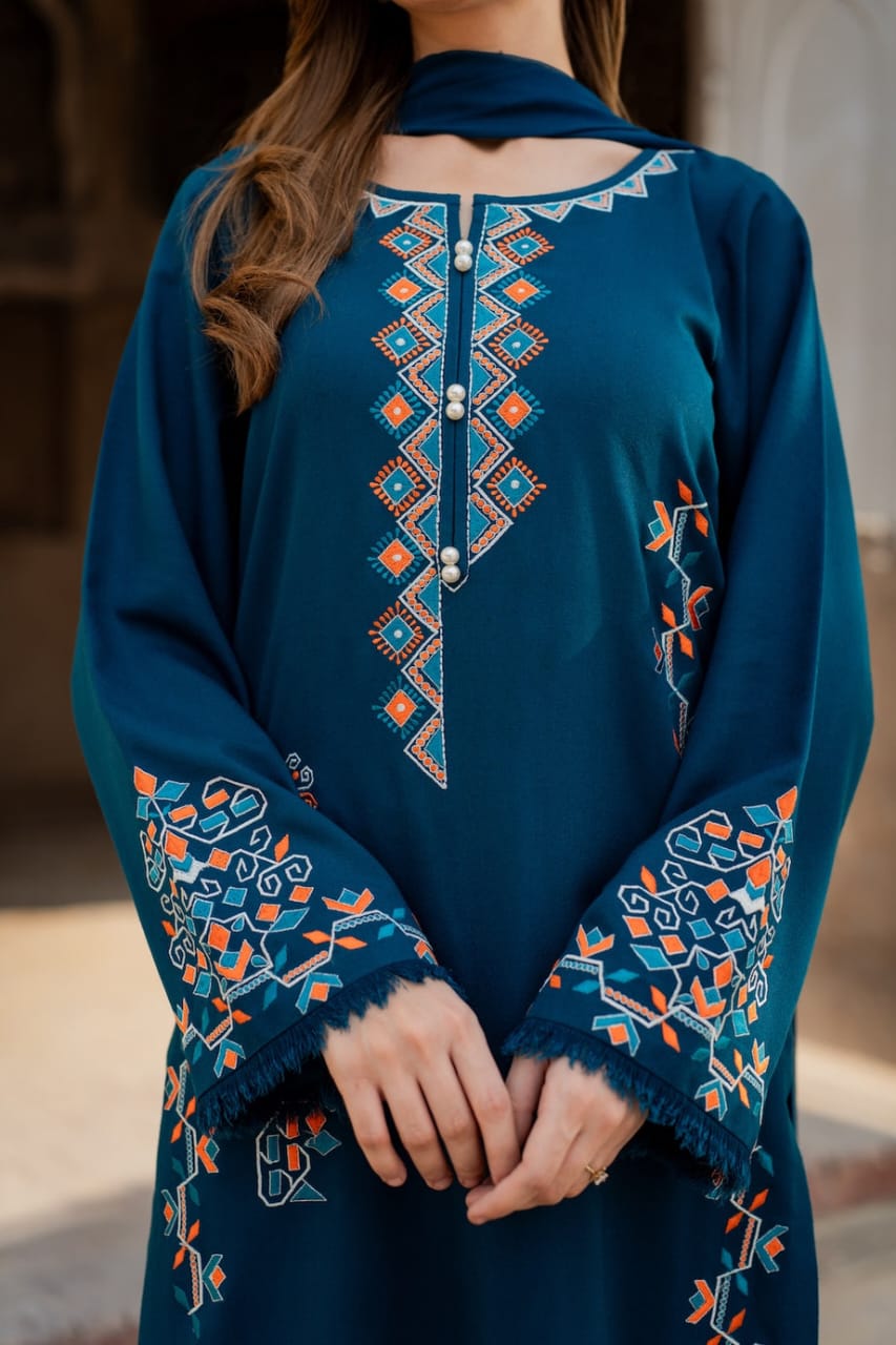 ZINC DHANAK 3Pcs Heavy Embroidered Suit