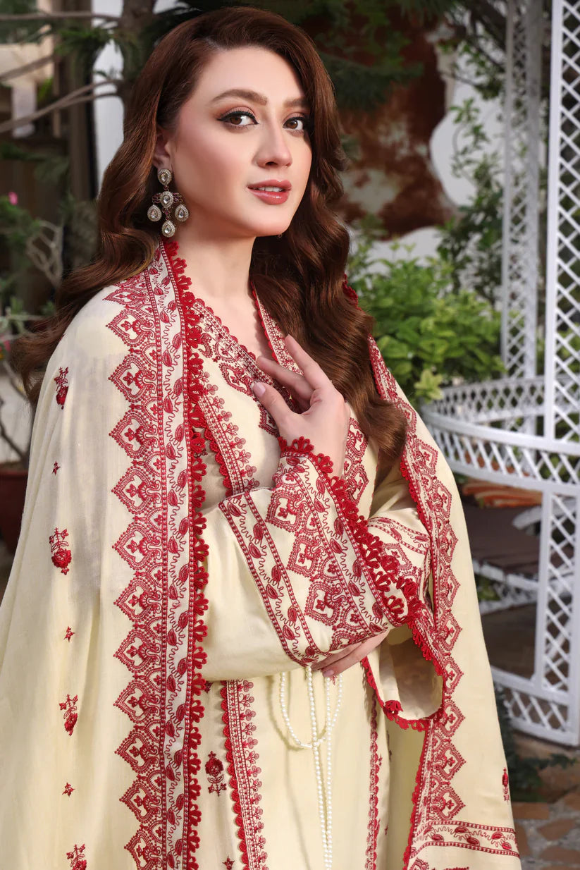 Zara ShahJahan | Unstitched LAWN 3pcs Heavy Embroidered Suit With Chiffon Dupatta & Patches Eid