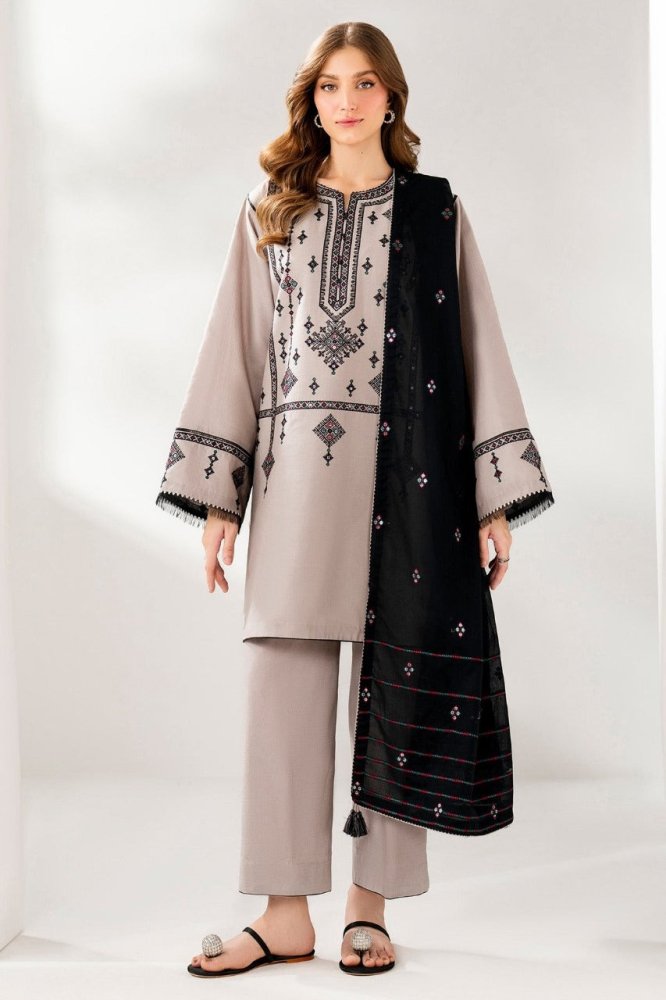 JAZMIN | Unstitched Lawn Digital Printed 3pcs With Chiffon Dupatta & Patches Eid Collection