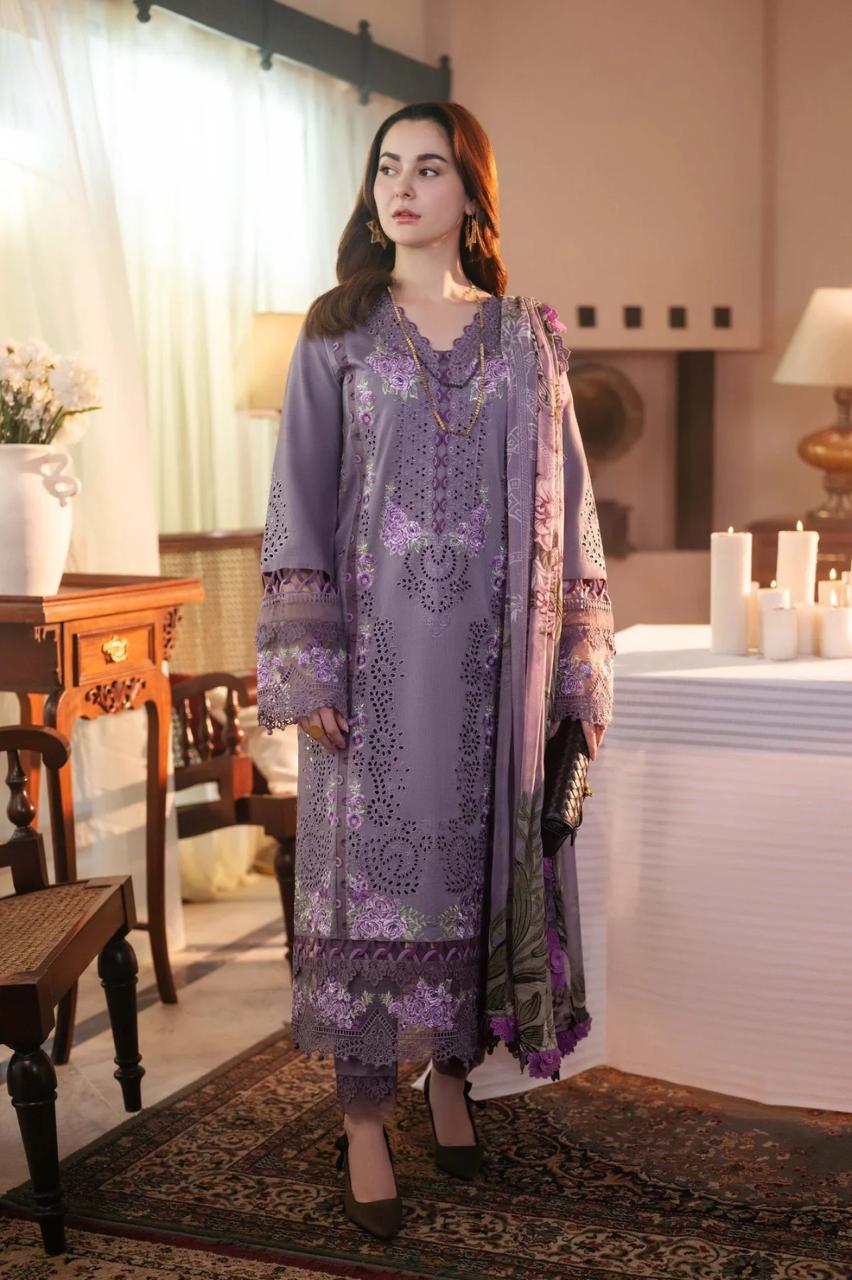 Zara ShahJahan | Unstitched LAWN 3pcs Heavy Embroidered Suit With Chiffon Dupatta & Patches Eid