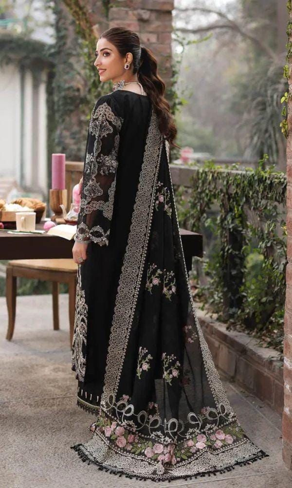 ASIM JOFA-3PC LAWN EMBROIDERED SHIRT WITH CHIFFON EMBROIDERED DUPATTA AND TROUSER