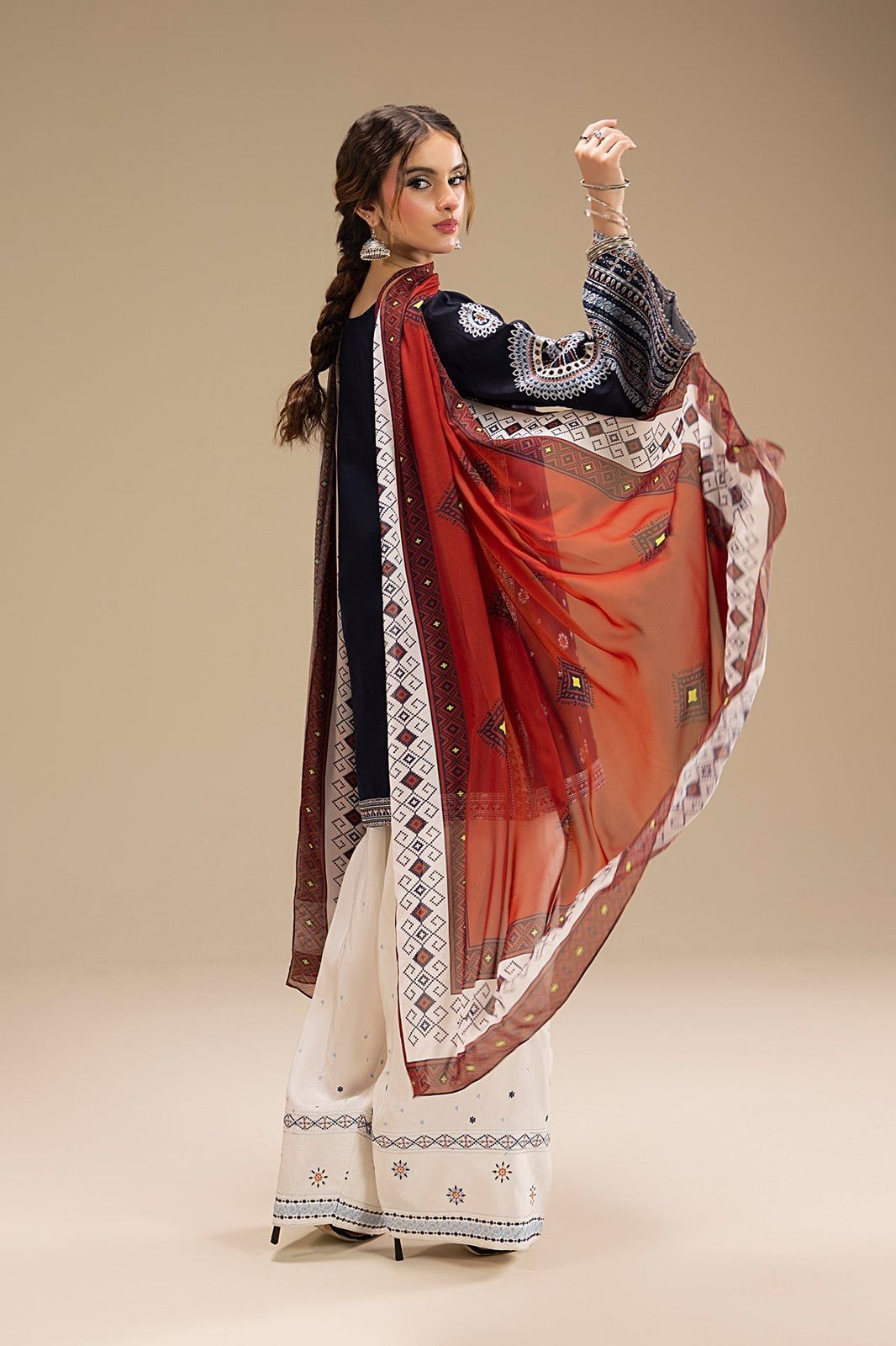 Jazmine - 3PC (Unstitched) Heavy Embroidered Lawn Suit.