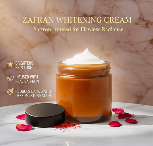 Zafrani Glow Cream 500 Gram Jar - 100% Homemade Organic Whitening Saffron-Infused Brightening & Glow Booster Cream