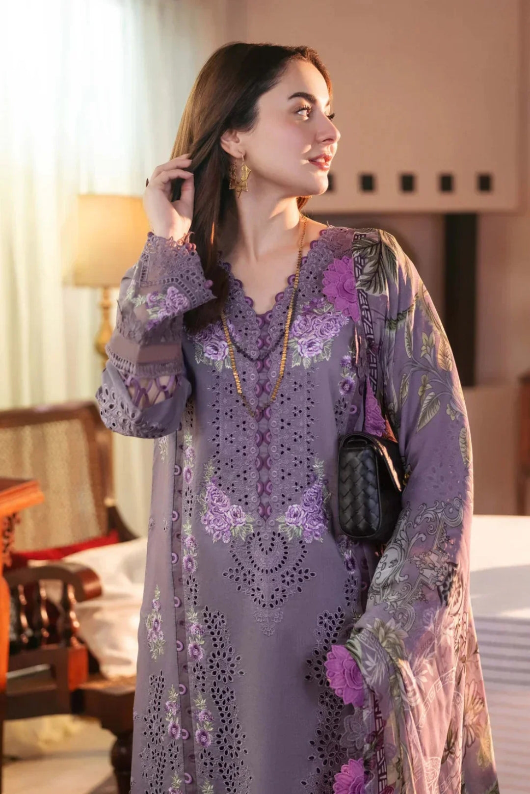Jade | Unstitched Lawn Chikenkari Suit 3pcs With Chiffon Dupatta & Patches Eid Collection