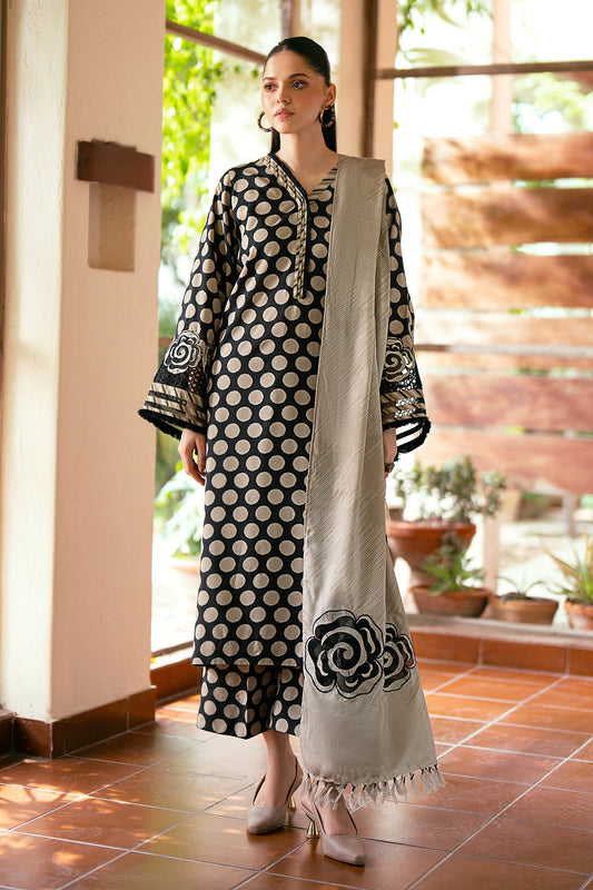 BAROQUE | Unstitched Lawn Digital Printed 3pcs With Chiffon Dupatta & Patches Eid Collection