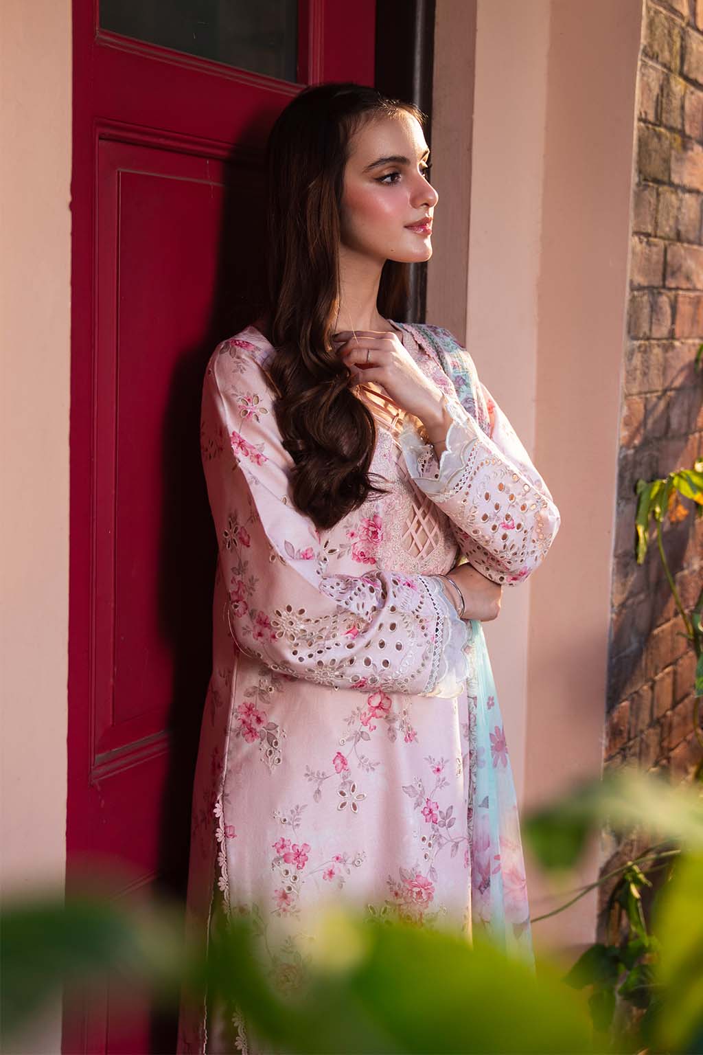 Baroque | Unstitched LAWN 3pcs Heavy Embroidered Suit With Chiffon Dupatta & Patches Eid