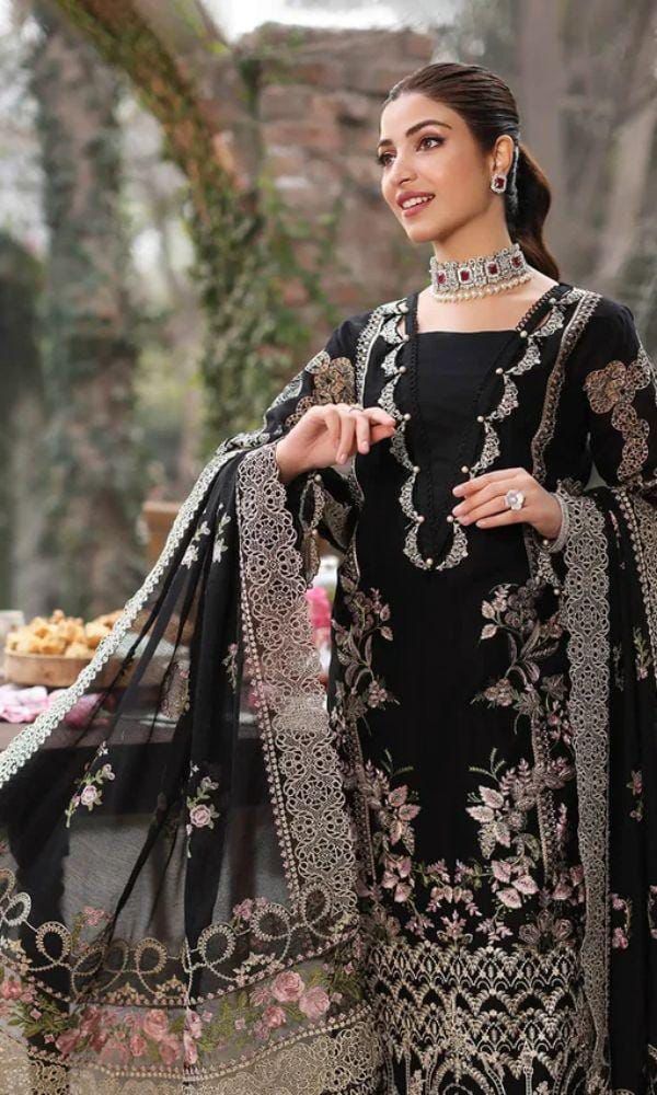 ASIM JOFA-3PC LAWN EMBROIDERED SHIRT WITH CHIFFON EMBROIDERED DUPATTA AND TROUSER