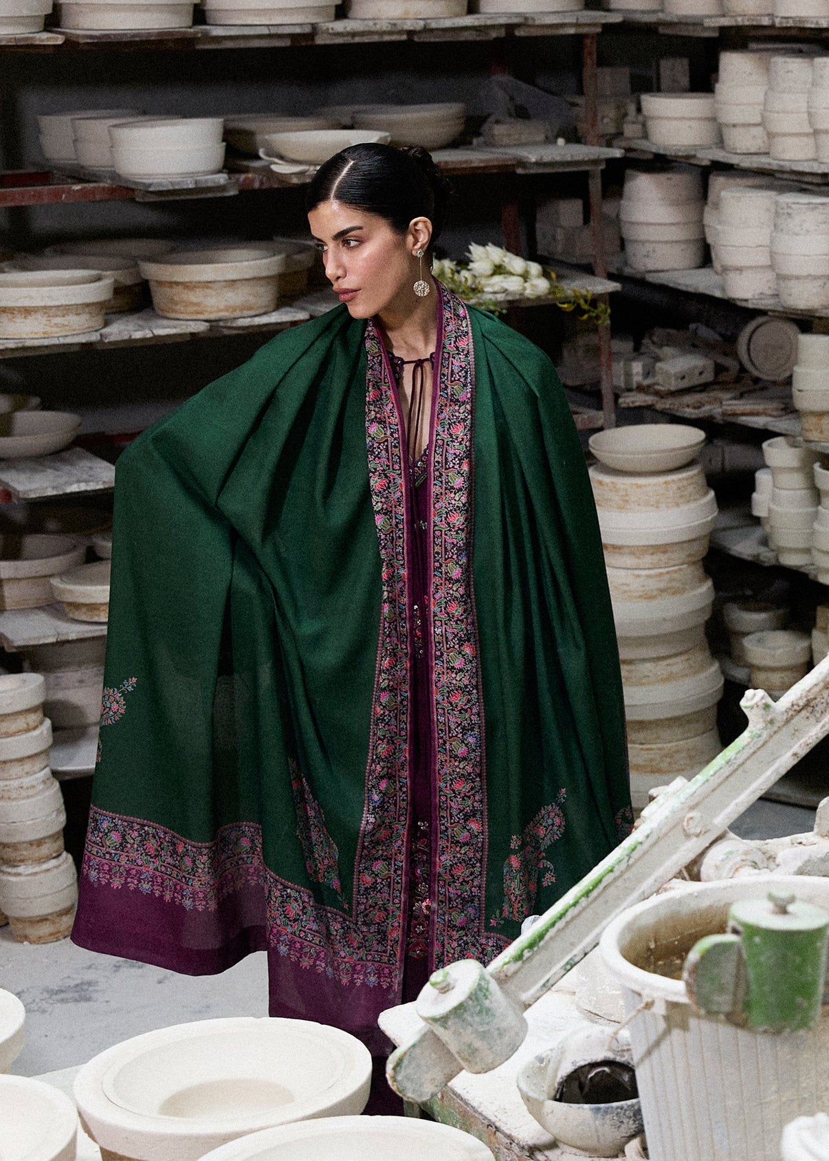 Hussain Rehar | Unstitched LAWN 3pcs Heavy Embroidered Suit With Chiffon Dupatta & Patches Eid