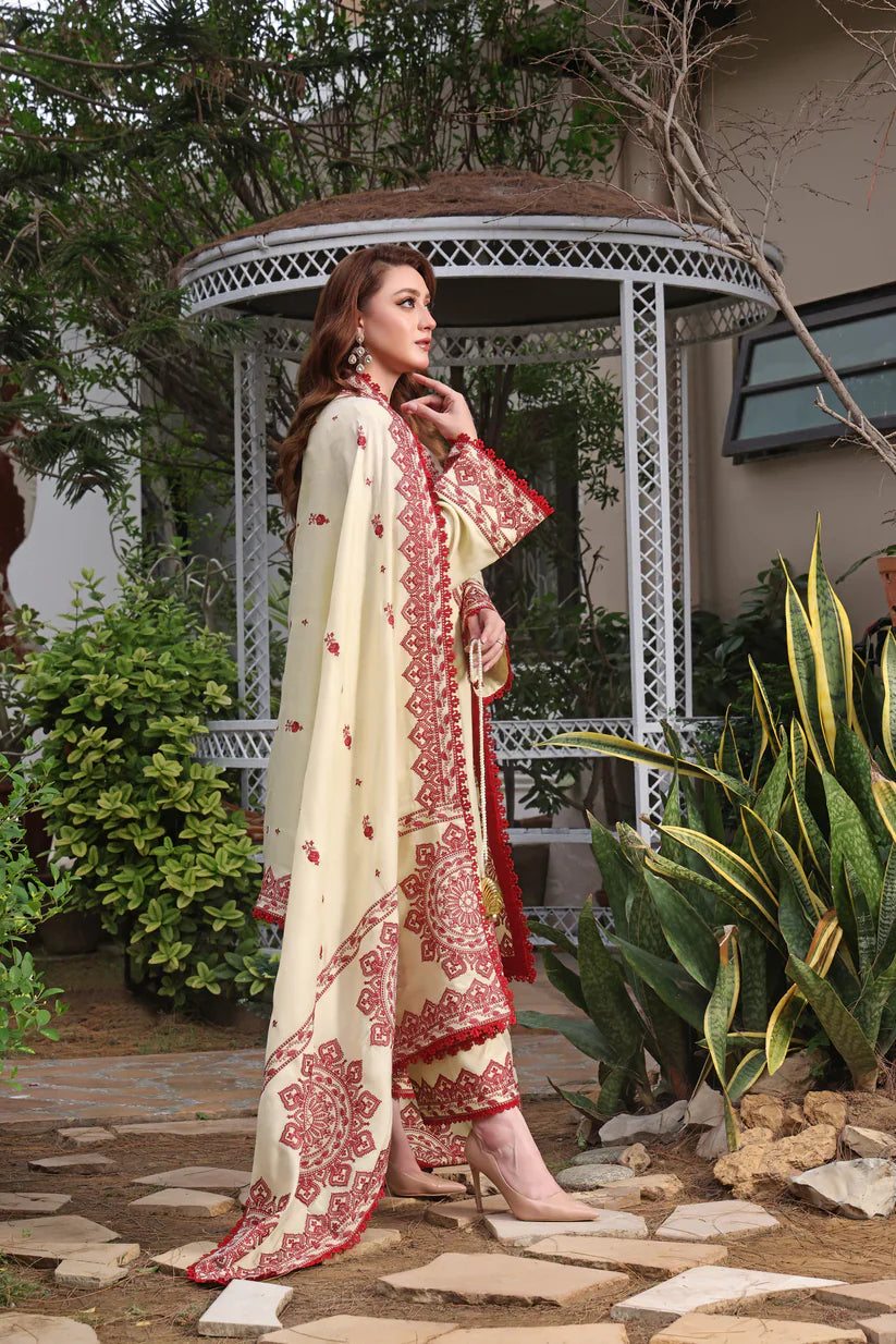 Zara ShahJahan | Unstitched LAWN 3pcs Heavy Embroidered Suit With Chiffon Dupatta & Patches Eid